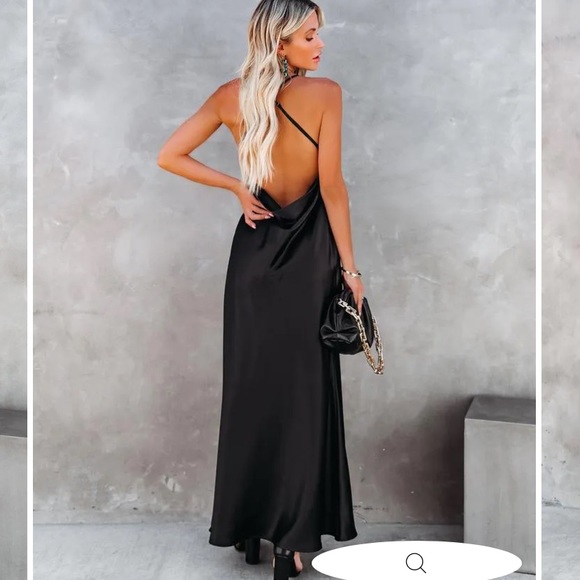 VICI Black Satin Dress - Picture 2 of 5